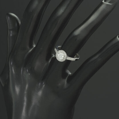 Platinum 0.65ct Diamond Halo Ring - Image 5