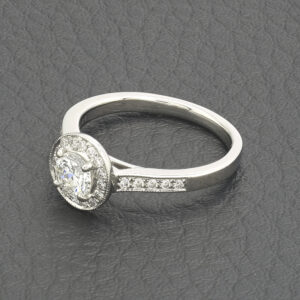 Platinum 0.65ct Diamond Halo Ring