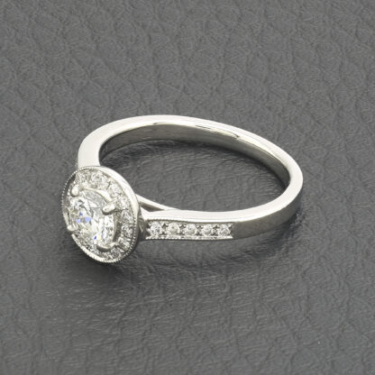 Platinum 0.65ct Diamond Halo Ring - Image 4