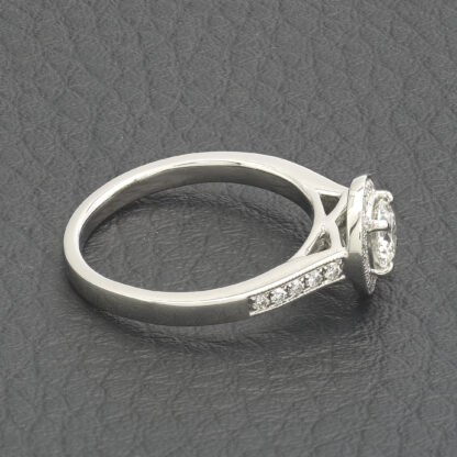 Platinum 0.65ct Diamond Halo Ring - Image 3