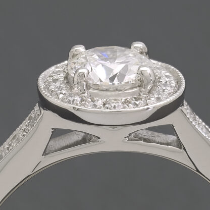Platinum 0.65ct Diamond Halo Ring - Image 2