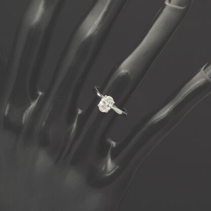 Platinum 0.72ct Oval Cut Diamond Solitaire Ring - Image 2