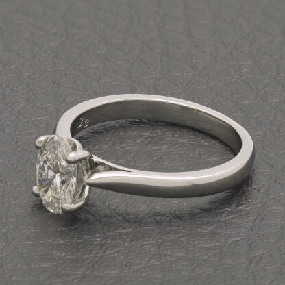 Platinum 0.72ct Oval Cut Diamond Solitaire Ring - Image 3