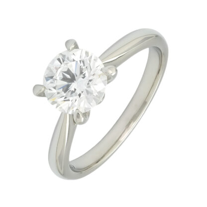 Platinum 1.42ct Round Brilliant Cut Diamond Solitaire Ring
