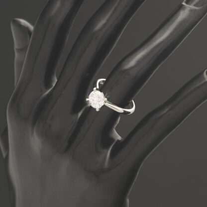 Platinum 1.42ct Round Brilliant Cut Diamond Solitaire Ring - Image 4