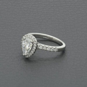 Platinum 1.26ct Pear Halo Diamond Ring