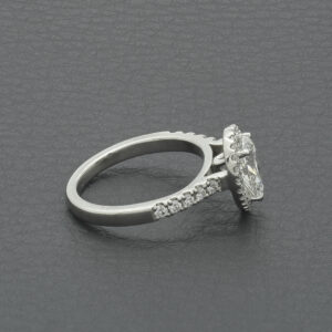 Platinum 1.26ct Pear Halo Diamond Ring