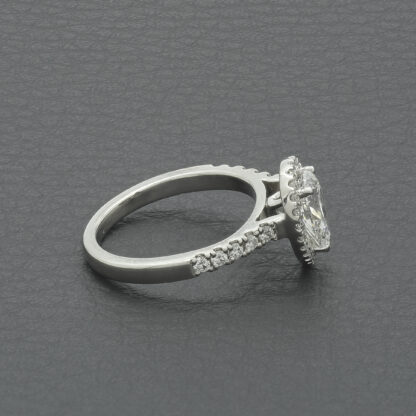 Platinum 1.26ct Pear Halo Diamond Ring - Image 3