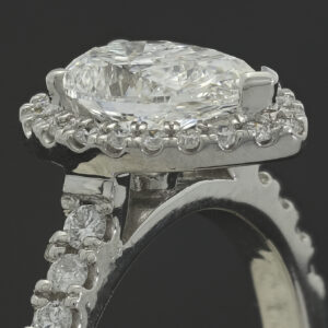 Platinum 1.26ct Pear Halo Diamond Ring