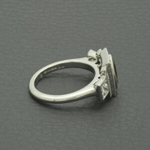 Platinum 1.04ct Diamond &#038; Green Sapphire Dress Ring