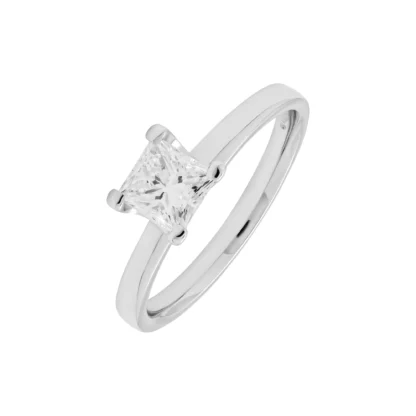 Platinum 0.70ct Diamond Princess Cut Solitaire Ring