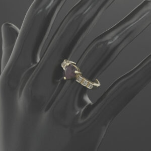 9ct Yellow Gold 1.41ct Ruby And 0.03ct Diamond Dress Ring