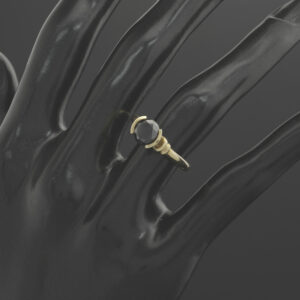 9ct Yellow Gold 1.73ct Black Diamond Ring