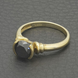 9ct Yellow Gold 1.73ct Black Diamond Ring