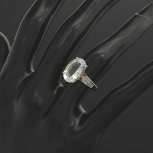 9ct Yellow Gold 4.55ct Aqua And 0.03ct Diamond Ring