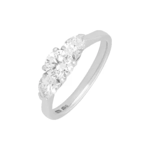 Platinum 1.27ct Diamond 3 Stone Ring