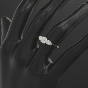 Platinum 1.27ct Diamond 3 Stone Ring