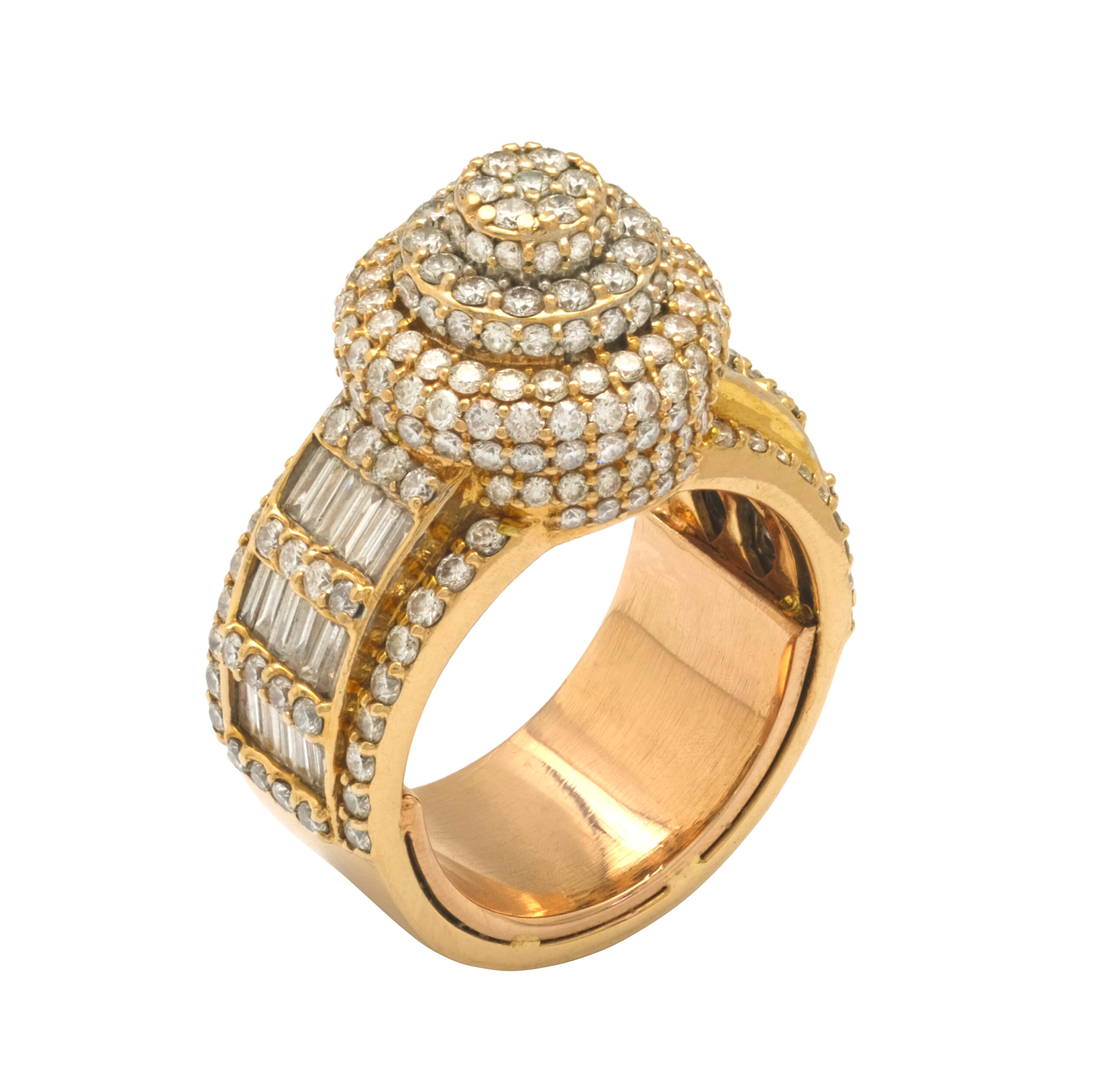 14ct Rose Gold 3.61ct Diamond Cluster Ring