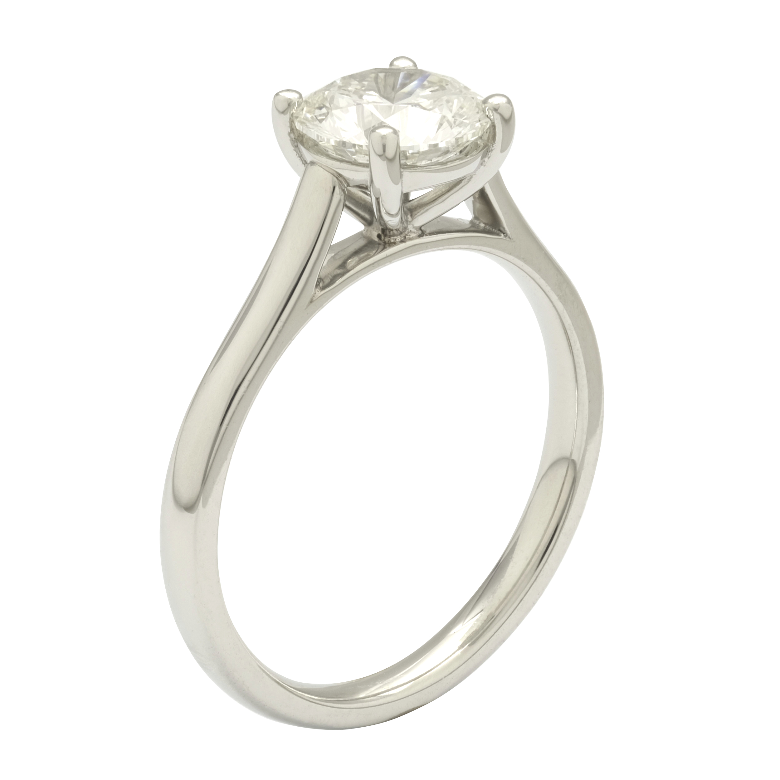 Platinum 1.28ct Diamond 4 Claw Ring