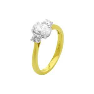 18ct Yellow Gold 0.95ct Diamond 3 Stone Ring