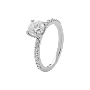 Platinum 1.28ct Diamond Hidden Halo Ring