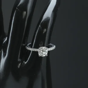 Platinum 1.28ct Diamond Hidden Halo Ring