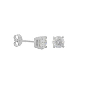 Platinum 1.20ct Diamond Solitaire Stud Earrings