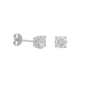 Platinum 1.21ct Diamond Solitaire Stud Earrings