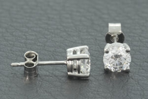 Platinum 1.21ct Diamond Solitaire Stud Earrings