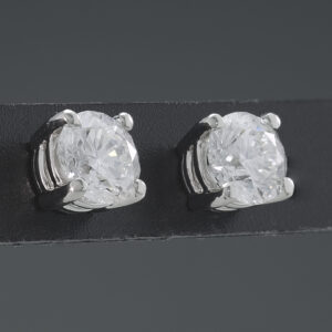 Platinum 1.21ct Diamond Solitaire Stud Earrings