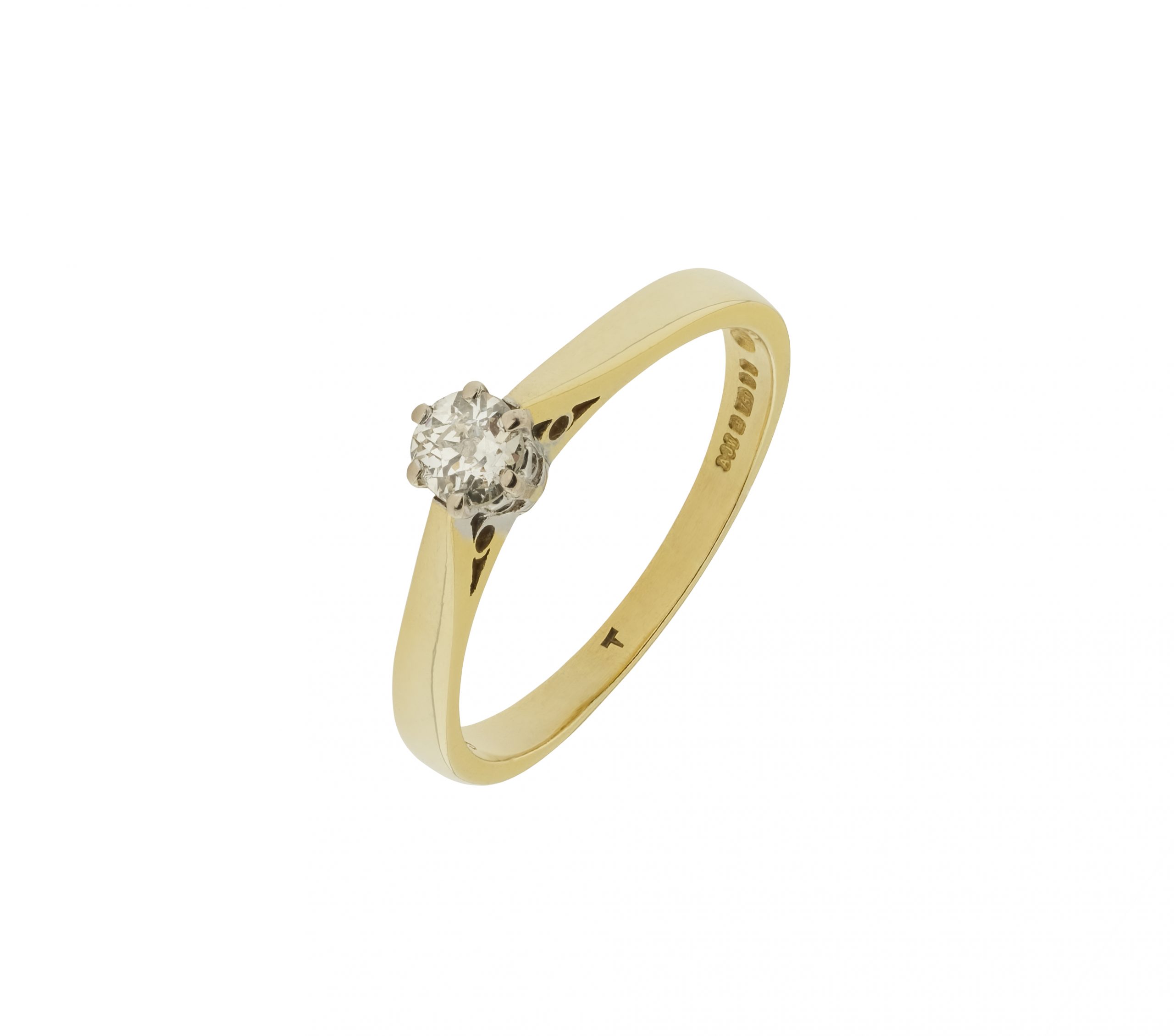 18ct Yellow Gold 0.25ct Diamond Solitaire Ring