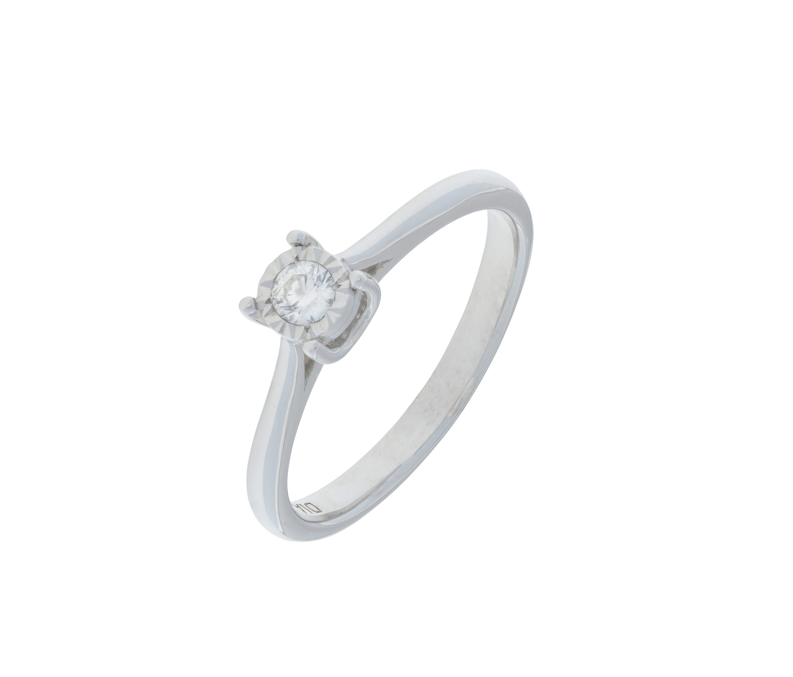 9ct white gold 0.10 ct diamond ring