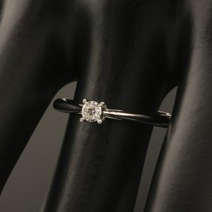9ct White Gold 0.05ct Round Diamond Illusion Set Ring