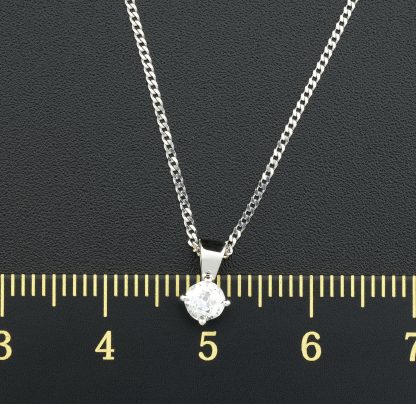 18ct Single Stone Diamond Pendant & Chain