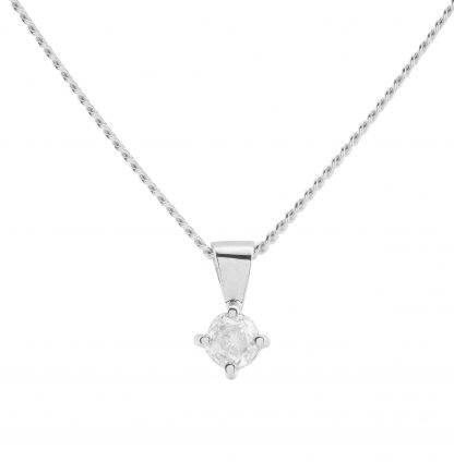 18ct Single Stone Diamond Pendant and Chain