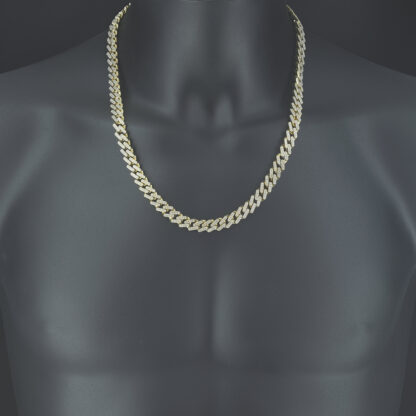 18ct Yellow Gold 2.00ct Diamond Curb Chain 22.5'' 9.5mm - Image 2