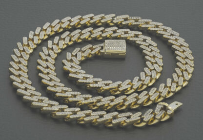 18ct Yellow Gold 2.00ct Diamond Curb Chain 22.5'' 9.5mm - Image 3