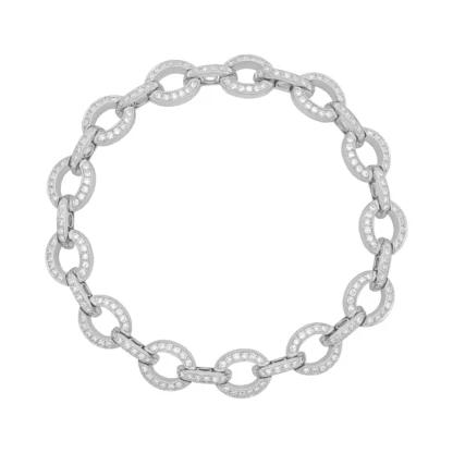 18ct White Gold 1.30ct Diamond Loop Bracelet 7.5" 9.5mm