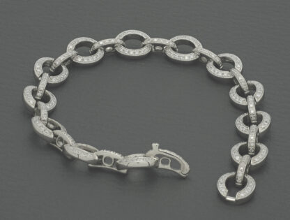 18ct White Gold 1.30ct Diamond Loop Bracelet 7.5" 9.5mm - Image 4