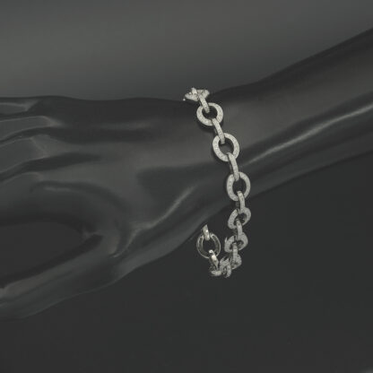 18ct White Gold 1.30ct Diamond Loop Bracelet 7.5" 9.5mm - Image 3