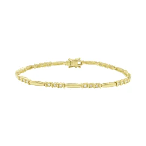 18ct Yellow Gold Diamond Bracelet 7.5&#8243; 1.5mm