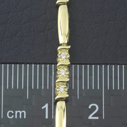 18ct Yellow Gold Diamond Bracelet 7.5" 1.5mm - Image 3