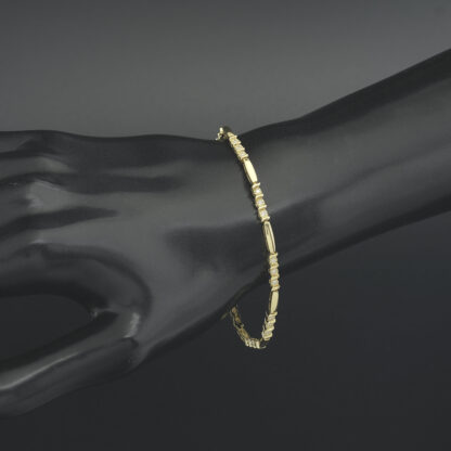 18ct Yellow Gold Diamond Bracelet 7.5" 1.5mm - Image 2