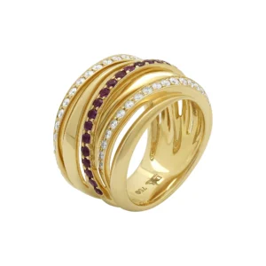 18ct Rose Gold 0.50ct Diamond &#038; Ruby Cocktail Ring