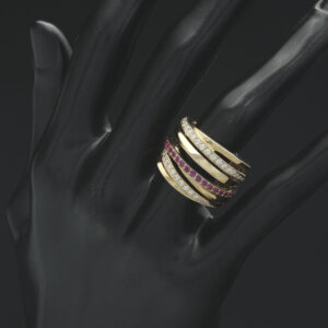 18ct Rose Gold 0.50ct Diamond &#038; Ruby Cocktail Ring