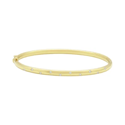 18ct Yellow Gold 0.10ct Diamond Bangle