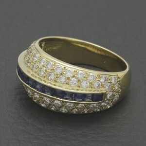 18ct Yellow Gold 1.00ct Diamond & 0.45ct Sapphire Ring