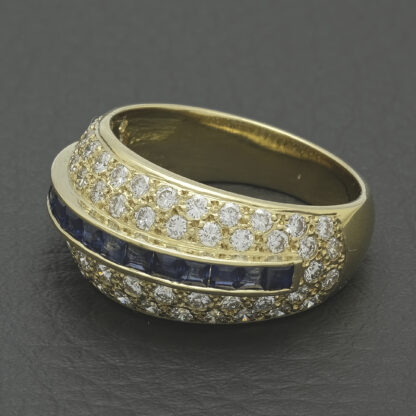 18ct Yellow Gold 1.00ct Diamond & 0.45ct Sapphire Ring - Image 4