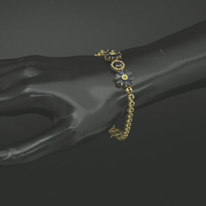 14ct Yellow Gold 0.24ct Diamond & 4.00ct Sapphire Bracelet 7" - Image 4