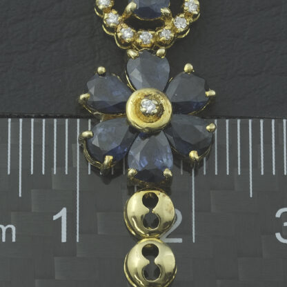 14ct Yellow Gold 0.24ct Diamond & 4.00ct Sapphire Bracelet 7" - Image 3